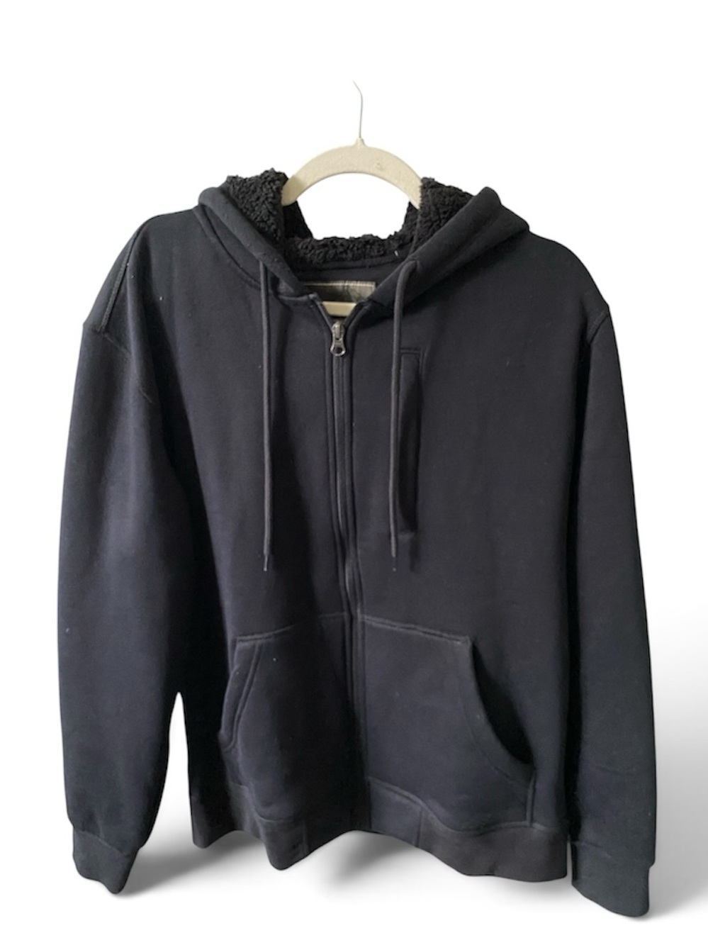 Men's The B.C. Clothing Co. Black Fleece Mid Weight Zip-Up Sherpa Lined Hoodie M